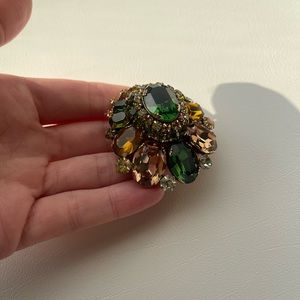 Schreiner Green Topaz Brooch Pendant